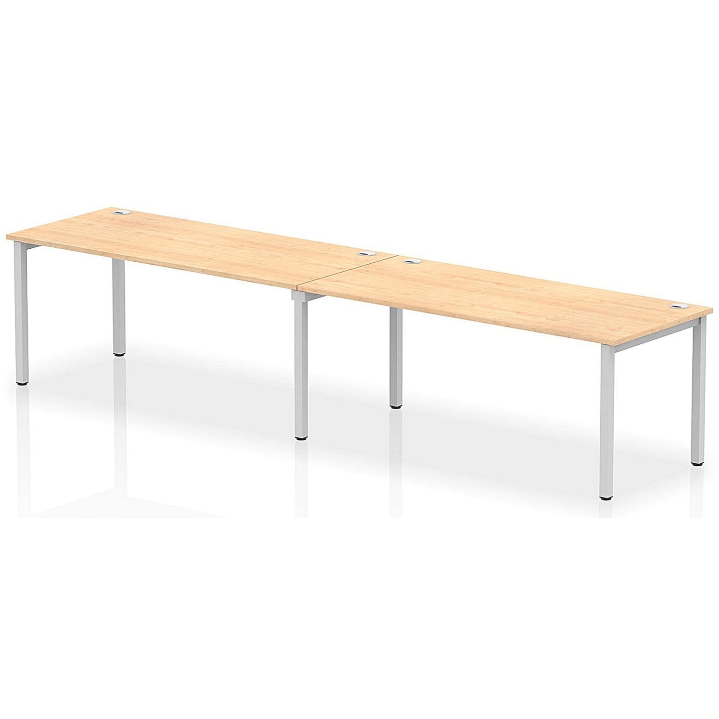 Impulse Bench Single Row 2 Person 1800 Silver Frame Office Bench Desk Maple Easy2Order : IB00450