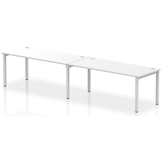 Impulse Bench Single Row 2 Person 1800 Silver Frame Office Bench Desk White Easy2Order : IB00453