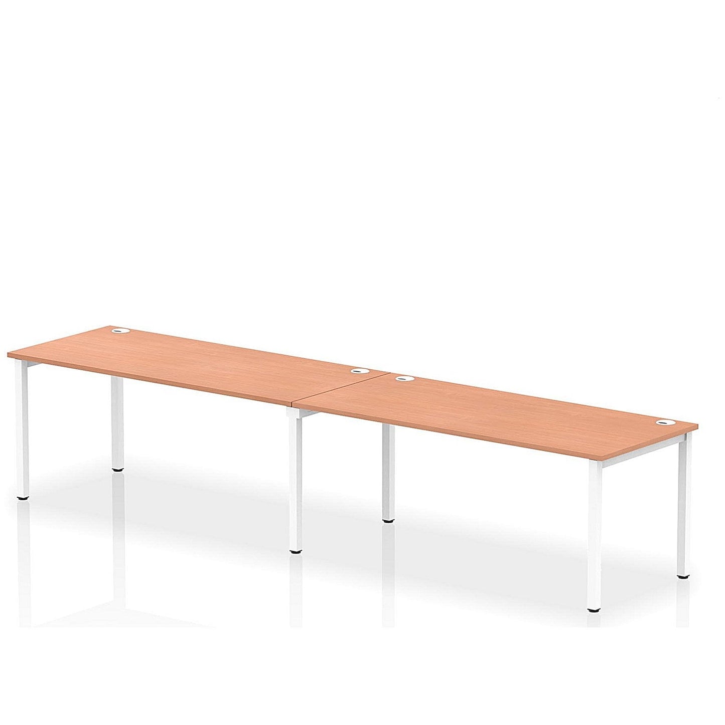 Impulse Bench Single Row 2 Person 1800 White Frame Office Bench Desk Beech Easy2Order : IB00454