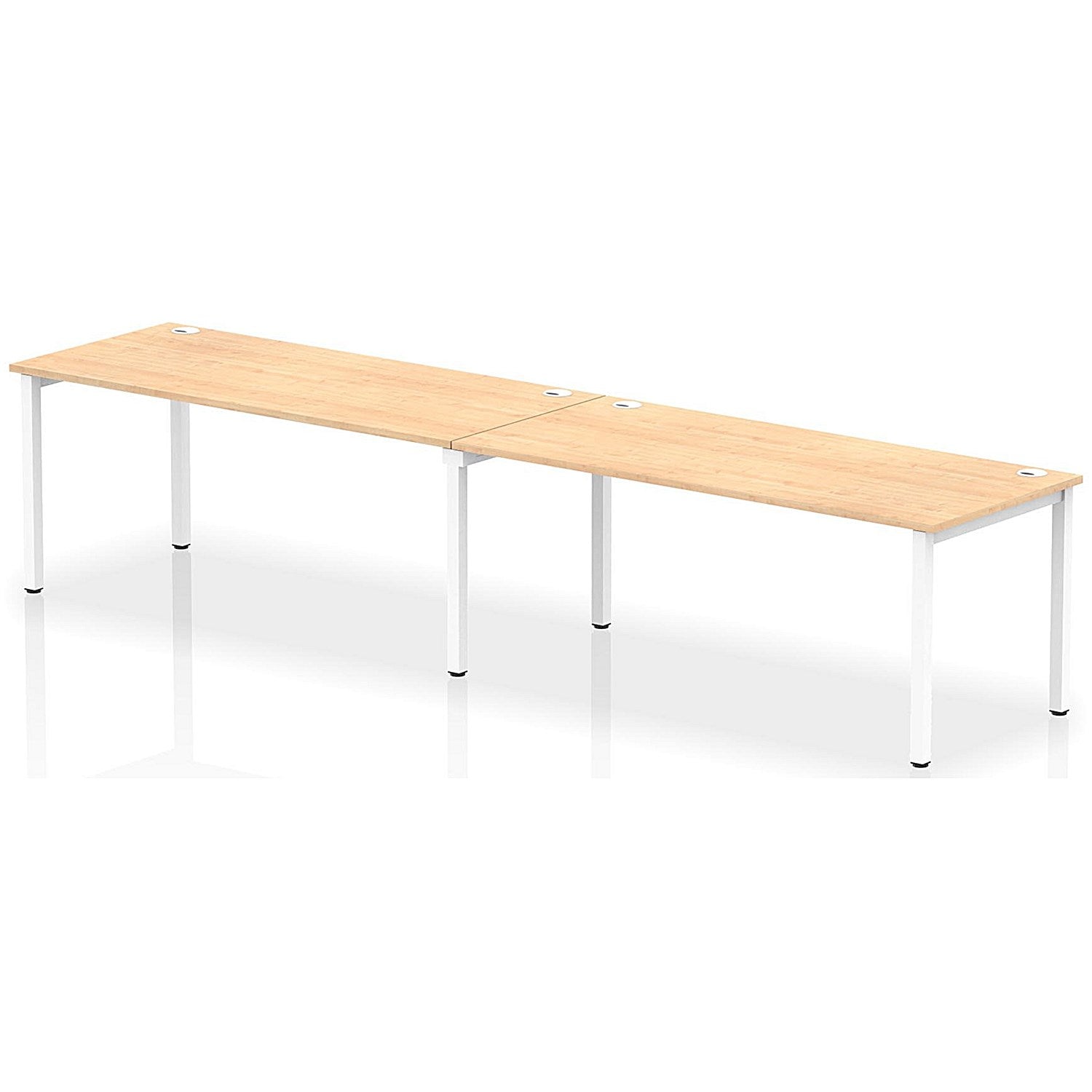 Impulse Bench Single Row 2 Person 1800 White Frame Office Bench Desk Maple Easy2Order : IB00456