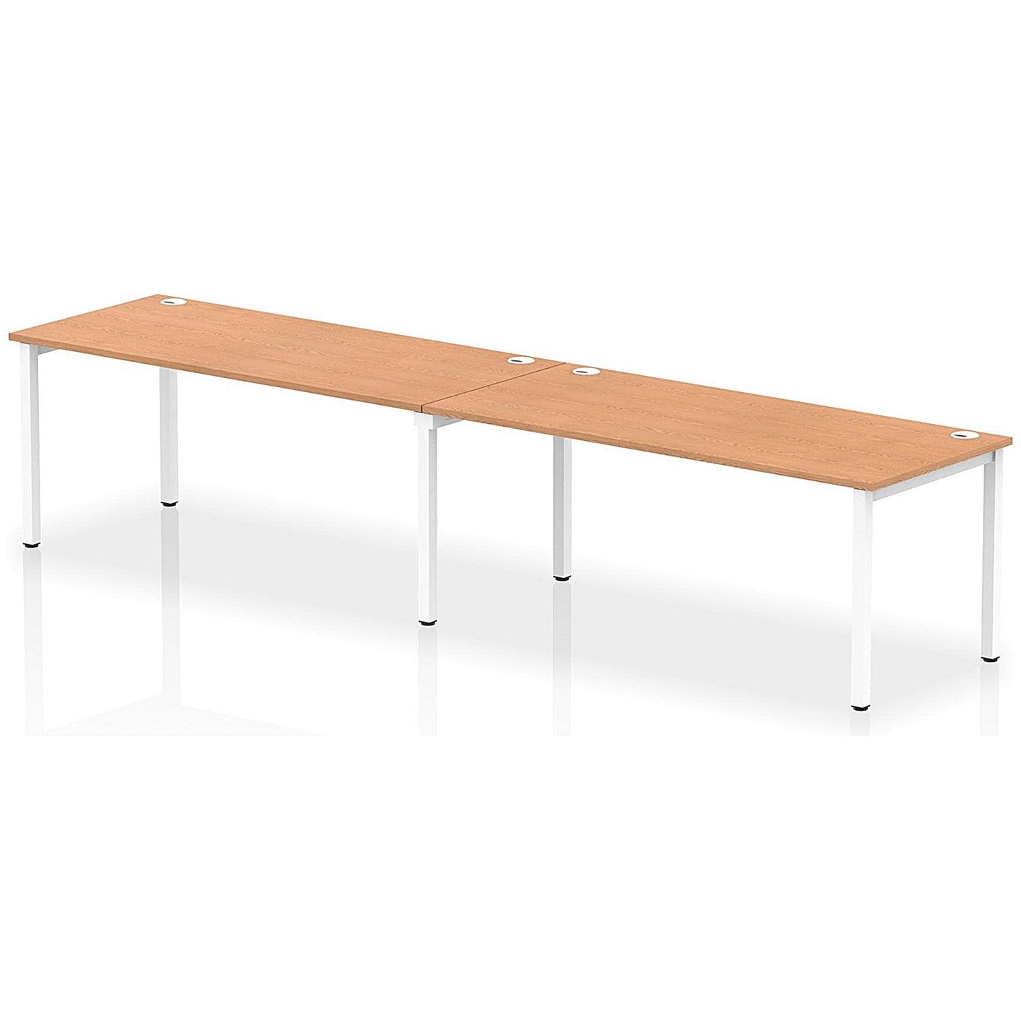 Impulse Bench Single Row 2 Person 1800 White Frame Office Bench Desk Oak Easy2Order : IB00457