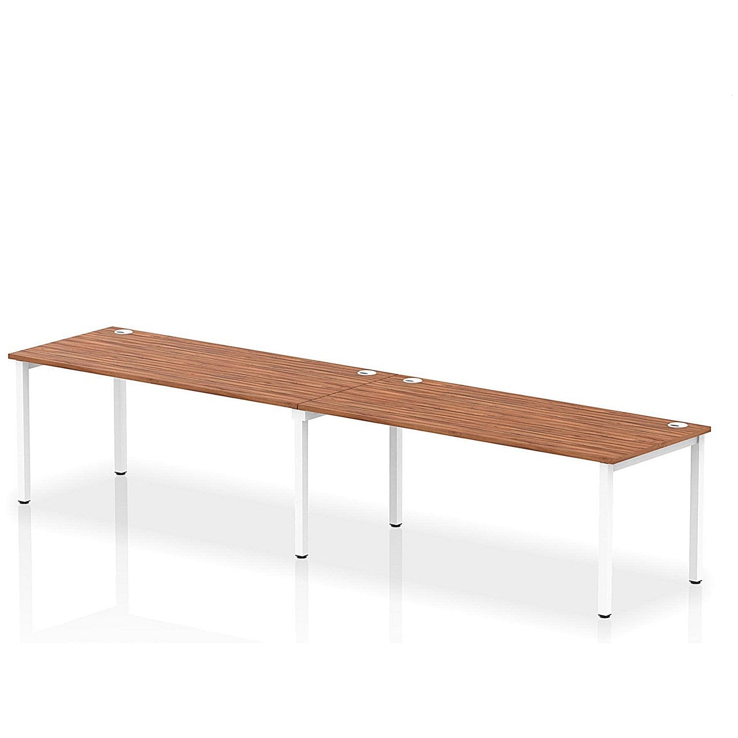Impulse Bench Single Row 2 Person 1800 White Frame Office Bench Desk Walnut Easy2Order : IB00458