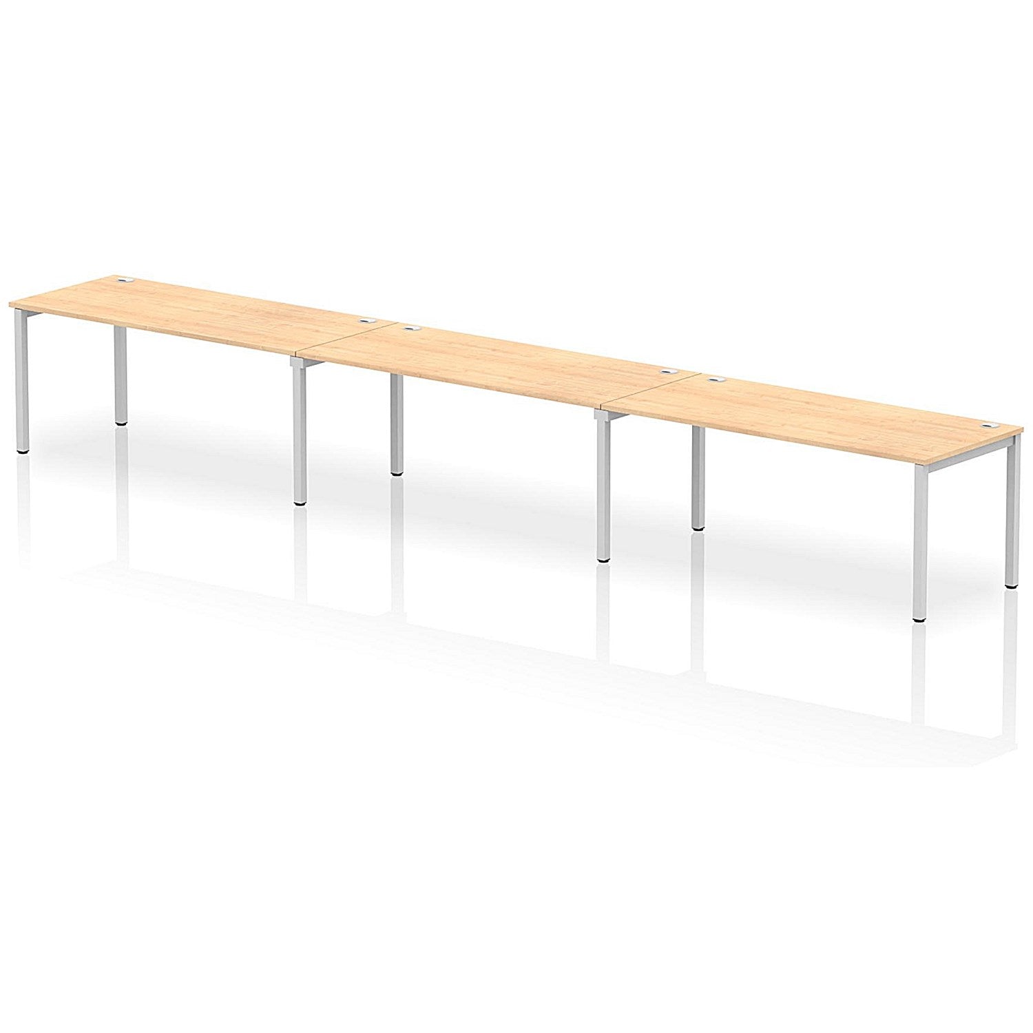 Impulse Bench Single Row 3 Person 1800 Silver Frame Office Bench Desk Maple Easy2Order : IB00462