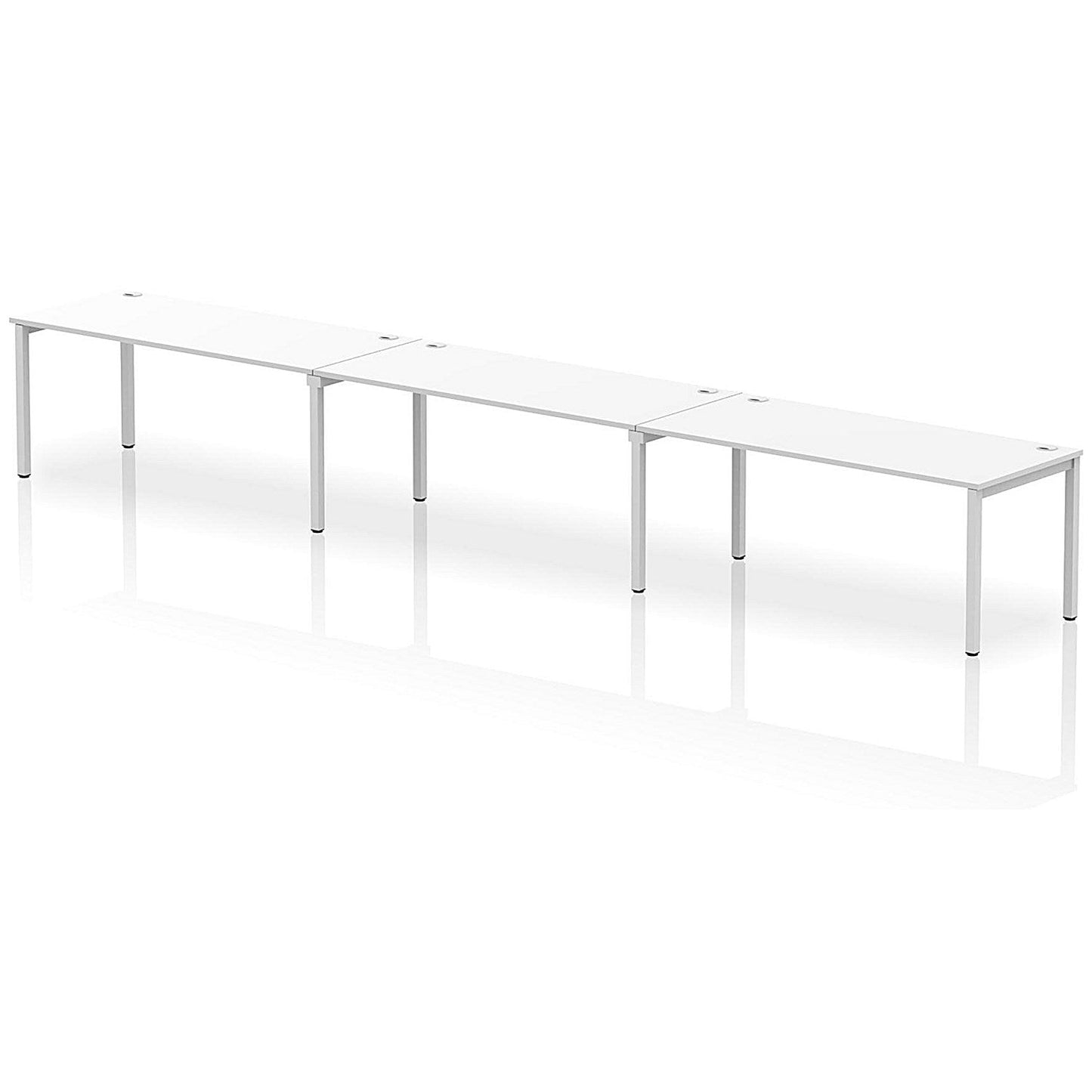 Impulse Bench Single Row 3 Person 1800 Silver Frame Office Bench Desk White Easy2Order : IB00465