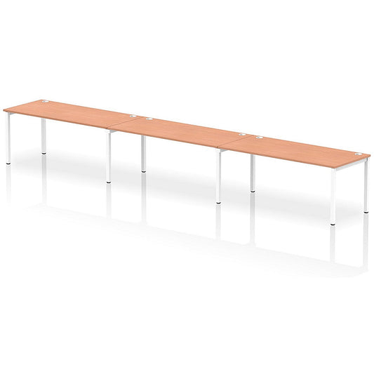 Impulse Bench Single Row 3 Person 1800 White Frame Office Bench Desk Beech Easy2Order : IB00466
