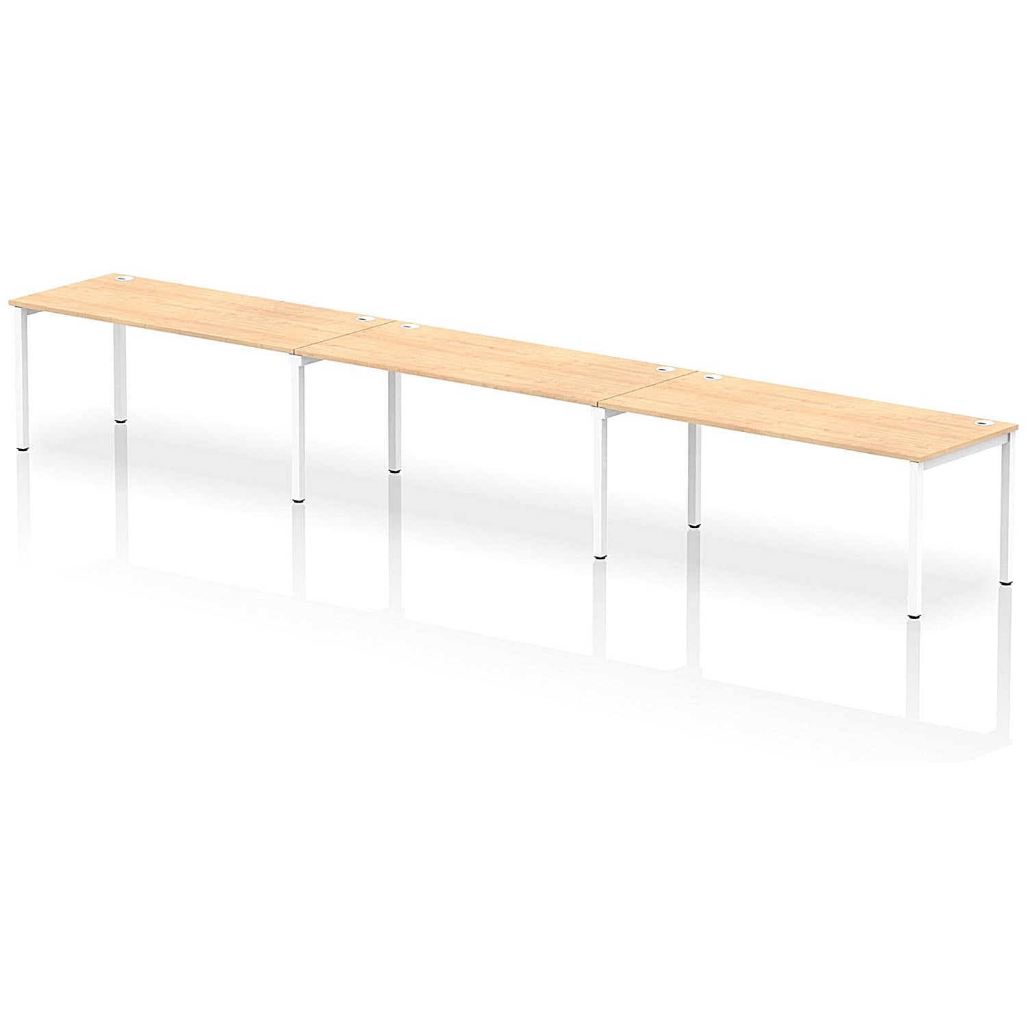 Impulse Bench Single Row 3 Person 1800 White Frame Office Bench Desk Maple Easy2Order : IB00468