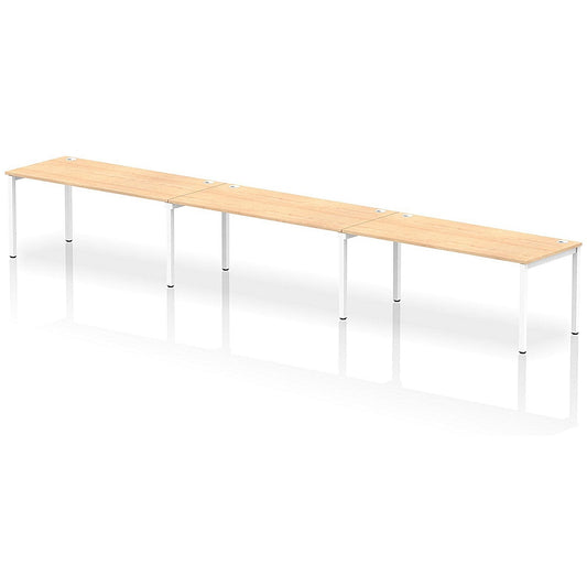 Impulse Bench Single Row 3 Person 1800 White Frame Office Bench Desk Maple Easy2Order : IB00468