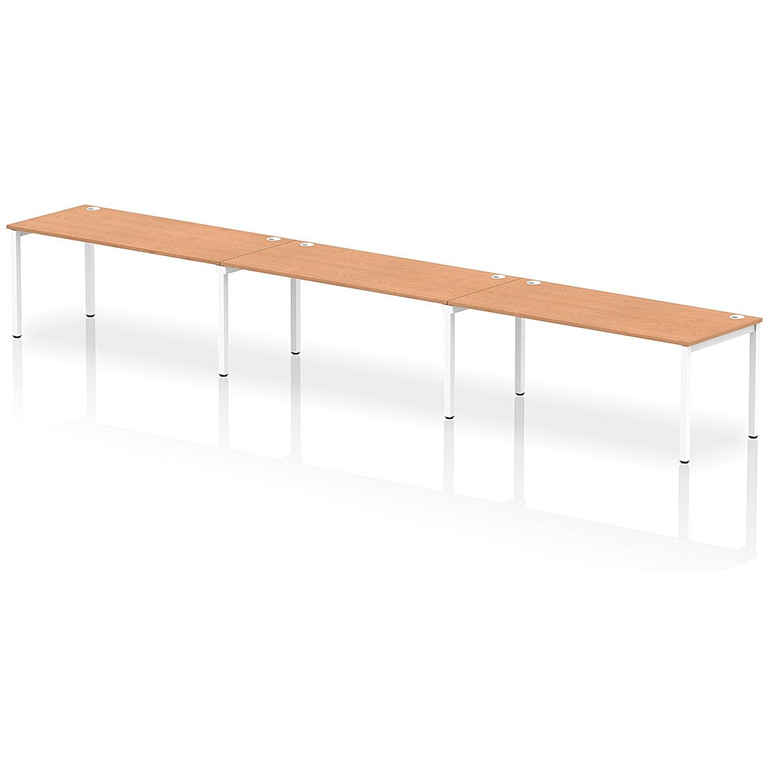 Impulse Bench Single Row 3 Person 1800 White Frame Office Bench Desk Oak Easy2Order : IB00469