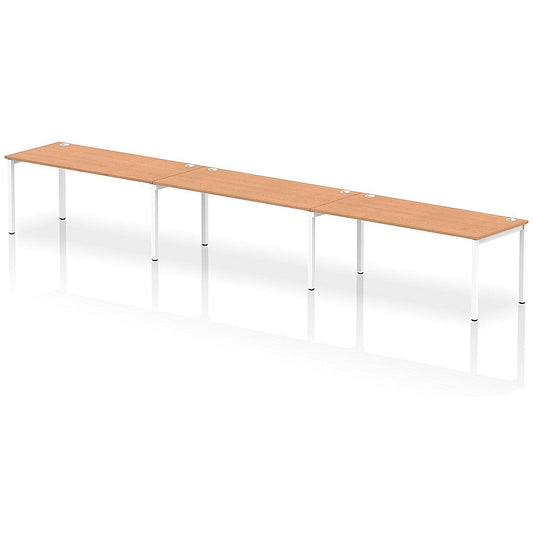Impulse Bench Single Row 3 Person 1800 White Frame Office Bench Desk Oak Easy2Order : IB00469