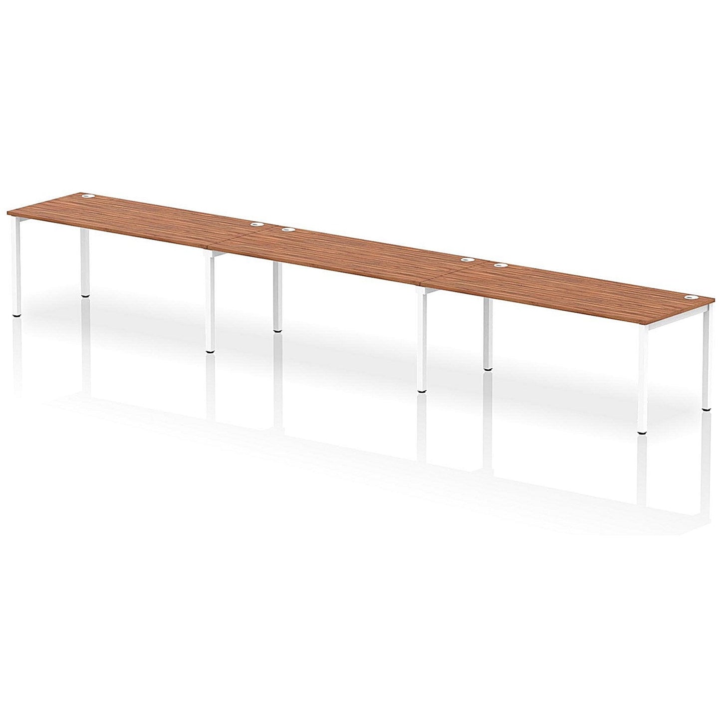 Impulse Bench Single Row 3 Person 1800 White Frame Office Bench Desk Walnut Easy2Order : IB00470