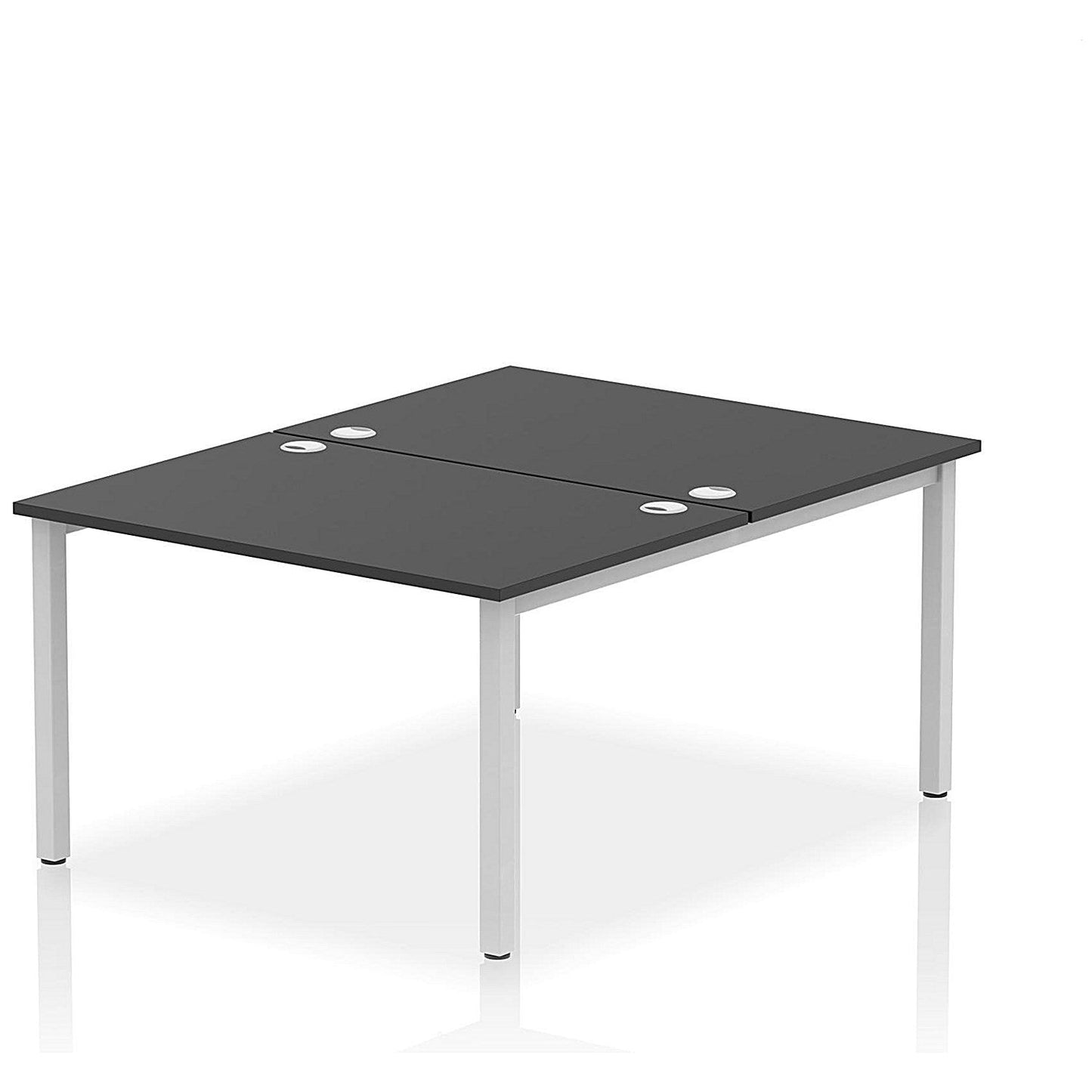 Impulse Bench B2B 2 Person 1200 Silver Frame Office Bench Desk Black Easy2Order : IB00486