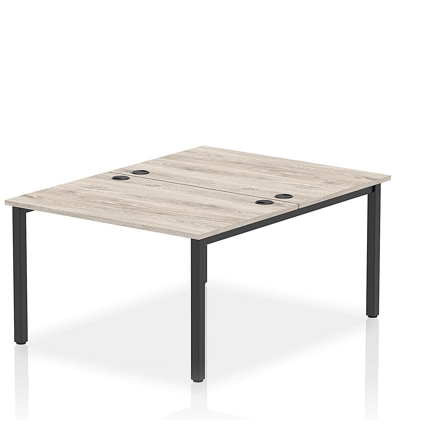 Impulse Bench B2B 2 Person 1200 Black Frame Office Bench Desk Grey Oak Easy2Order : IB00488