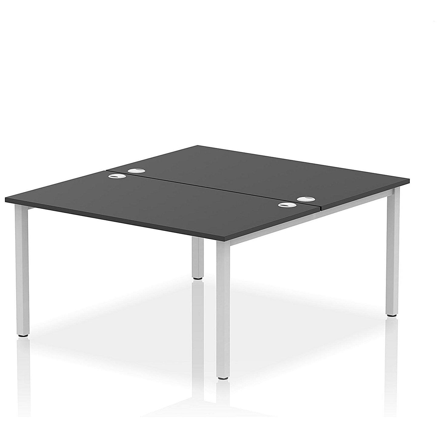 Impulse Bench B2B 2 Person 1400 Silver Frame Office Bench Desk Black Easy2Order : IB00495