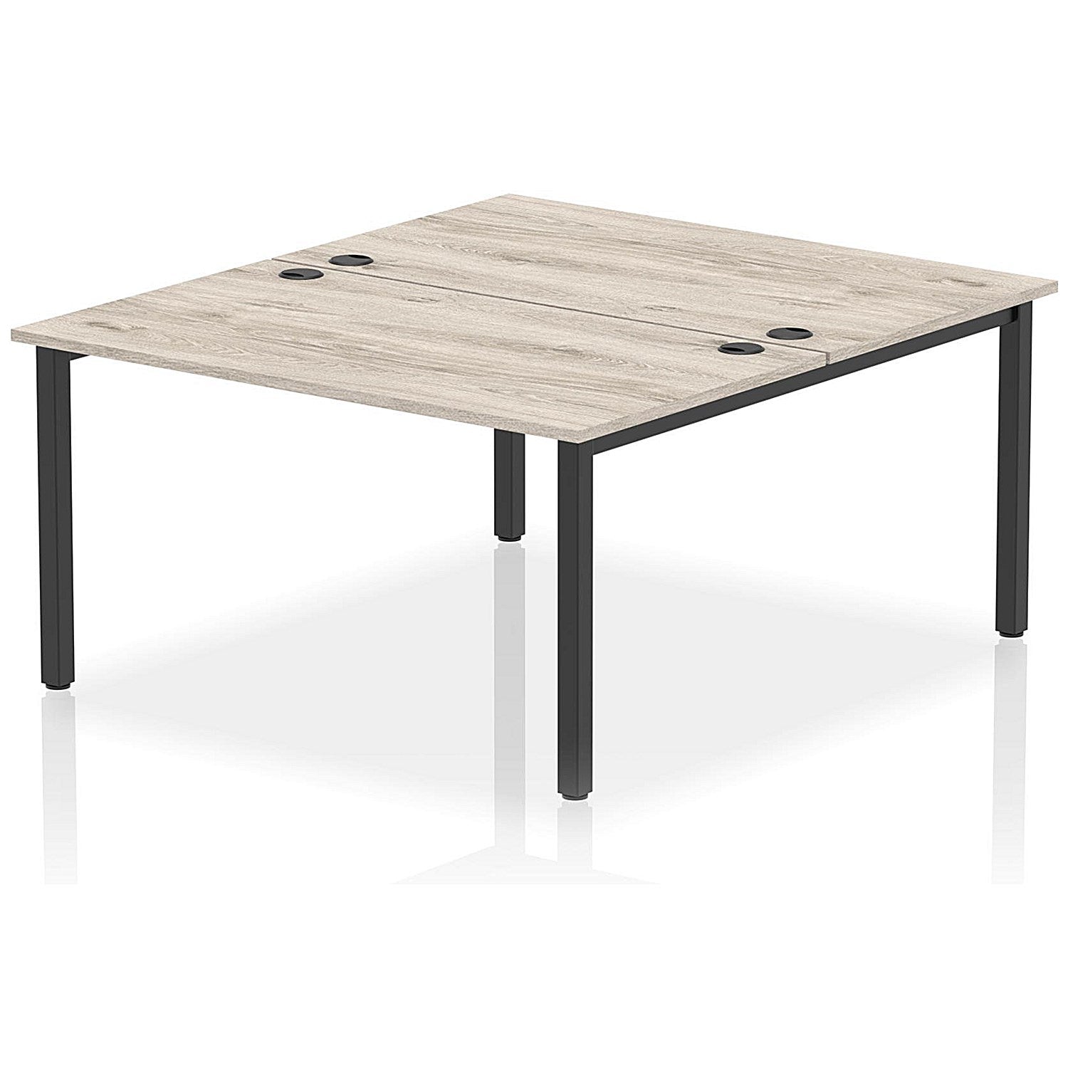 Impulse Bench B2B 2 Person 1400 Black Frame Office Bench Desk Grey Oak Easy2Order : IB00497