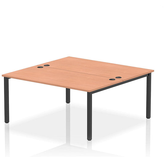 Impulse Bench B2B 2 Person 1600 Black Frame Office Bench Desk Beech Easy2Order : IB00502