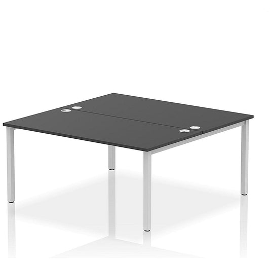 Impulse Bench B2B 2 Person 1600 Silver Frame Office Bench Desk Black Easy2Order : IB00504
