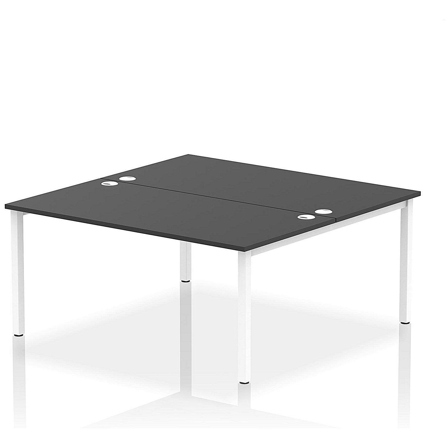Impulse Bench B2B 2 Person 1600 White Frame Office Bench Desk Black Easy2Order : IB00505