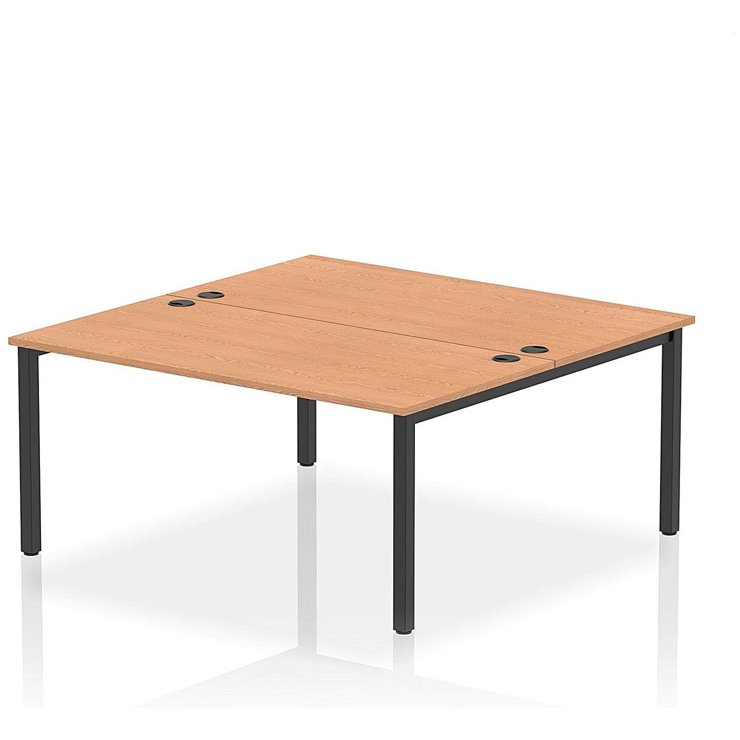 Impulse Bench B2B 2 Person 1600 Black Frame Office Bench Desk Oak Easy2Order : IB00508