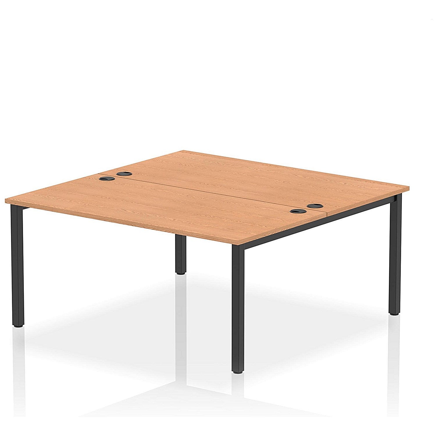 Impulse Bench B2B 2 Person 1600 Black Frame Office Bench Desk Oak Easy2Order : IB00508