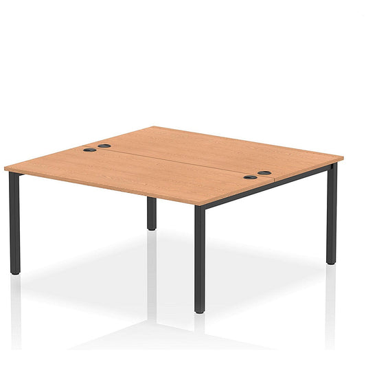 Impulse Bench B2B 2 Person 1600 Black Frame Office Bench Desk Oak Easy2Order : IB00508