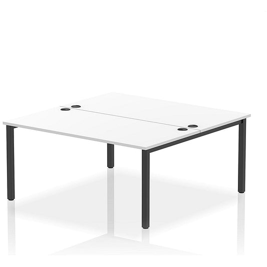 Impulse Bench B2B 2 Person 1600 Black Frame Office Bench Desk White Easy2Order : IB00509