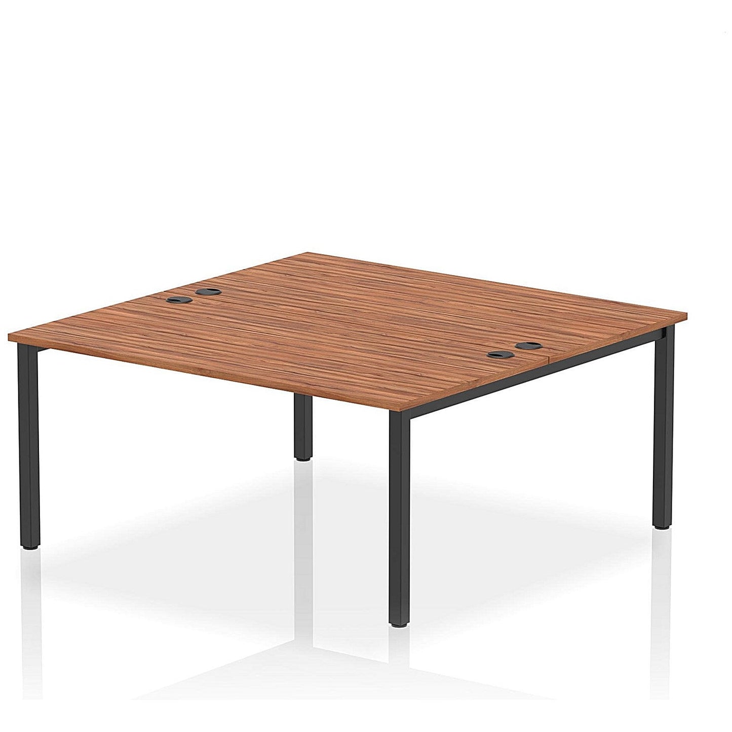 Impulse Bench B2B 2 Person 1600 Black Frame Office Bench Desk Walnut Easy2Order : IB00510