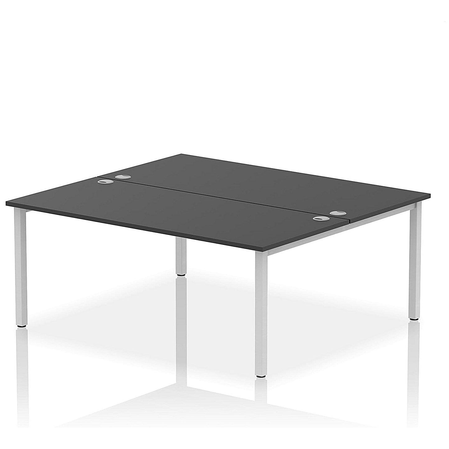 Impulse Bench B2B 2 Person 1800 Silver Frame Office Bench Desk Black Easy2Order : IB00513
