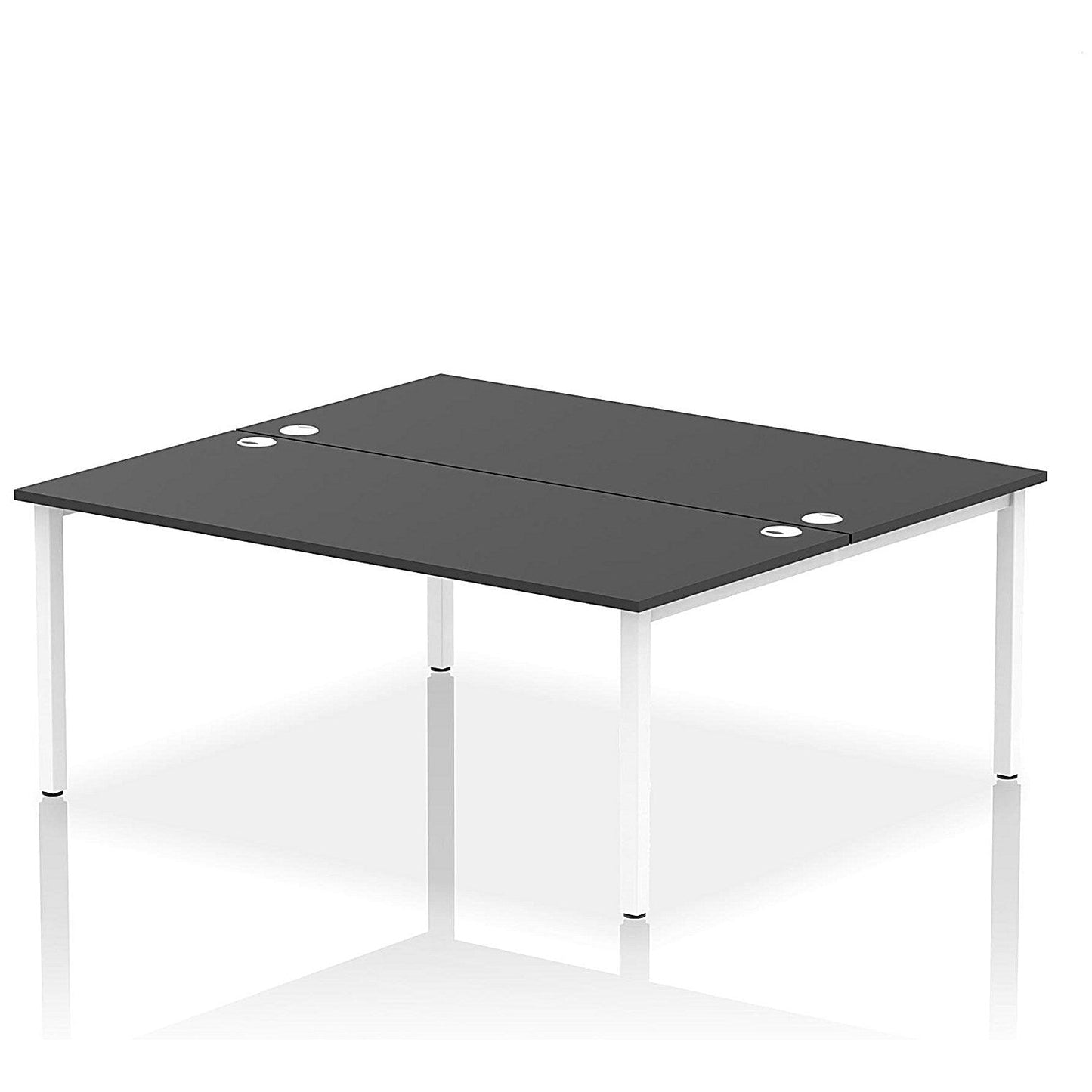 Impulse Bench B2B 2 Person 1800 White Frame Office Bench Desk Black Easy2Order : IB00514