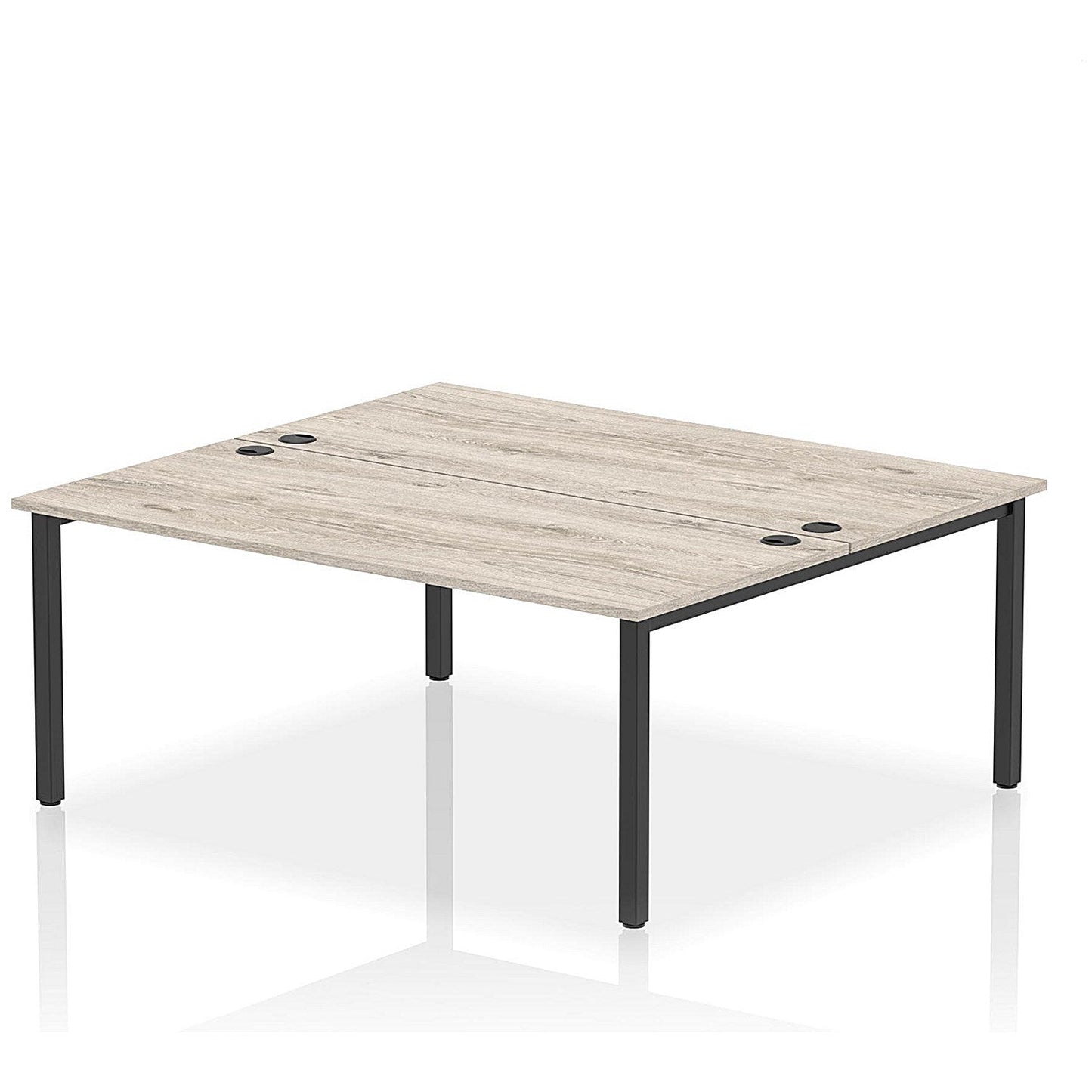 Impulse Bench B2B 2 Person 1800 Black Frame Office Bench Desk Grey Oak Easy2Order : IB00515