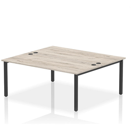 Impulse Bench B2B 2 Person 1800 Black Frame Office Bench Desk Grey Oak Easy2Order : IB00515