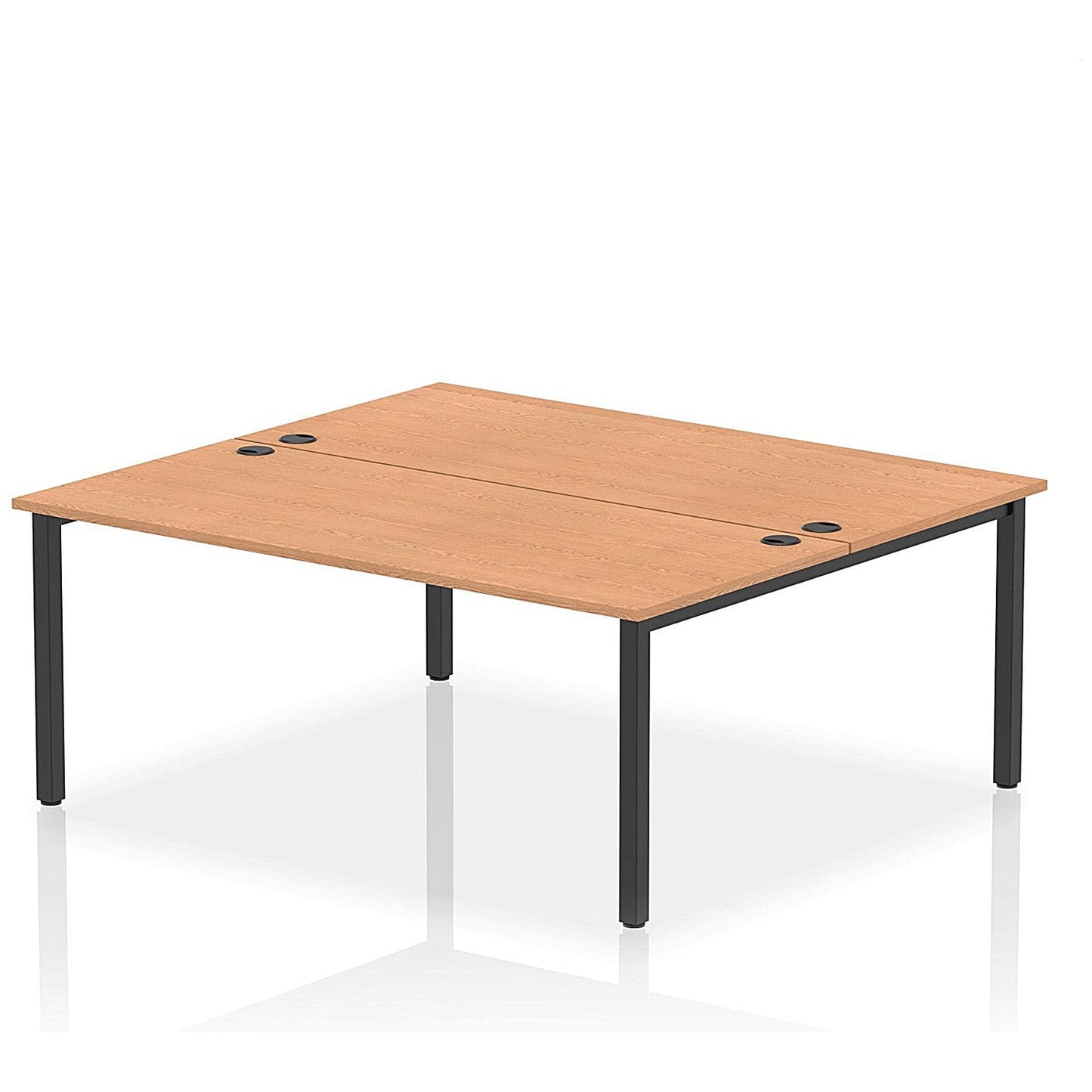 Impulse Bench B2B 2 Person 1800 Black Frame Office Bench Desk Oak Easy2Order : IB00517