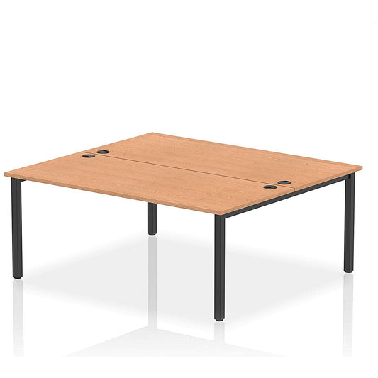 Impulse Bench B2B 2 Person 1800 Black Frame Office Bench Desk Oak Easy2Order : IB00517