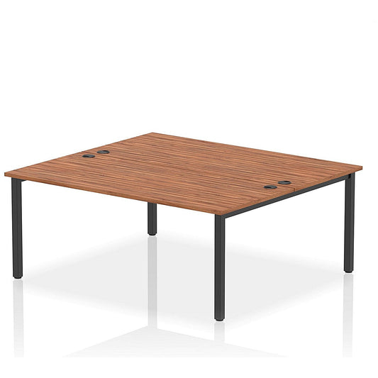 Impulse Bench B2B 2 Person 1800 Black Frame Office Bench Desk Walnut Easy2Order : IB00519