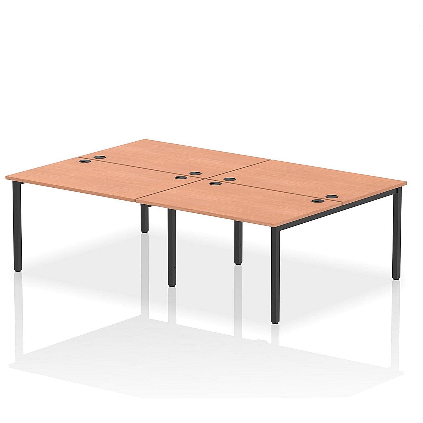 Impulse Bench B2B 4 Person 1200 Black Frame Office Bench Desk Beech Easy2Order : IB00520