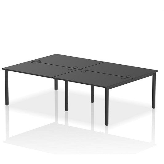 Impulse Bench B2B 4 Person 1200 Black Frame Office Bench Desk Black Easy2Order : IB00521