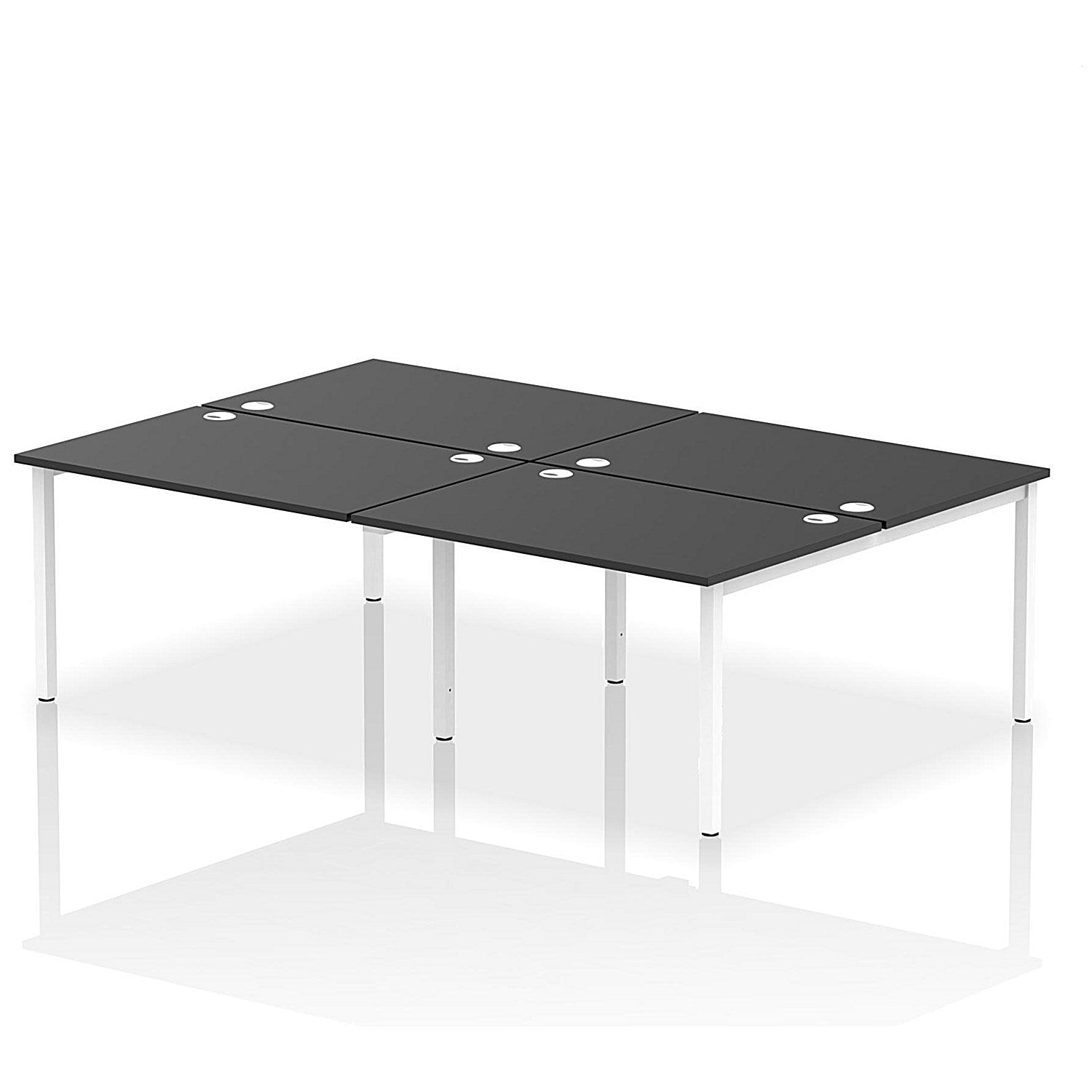 Impulse Bench B2B 4 Person 1200 White Frame Office Bench Desk Black Easy2Order : IB00523