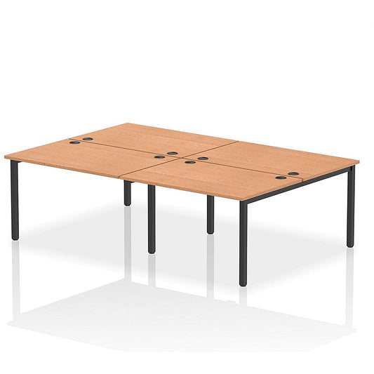 Impulse Bench B2B 4 Person 1200 Black Frame Office Bench Desk Oak Easy2Order : IB00526