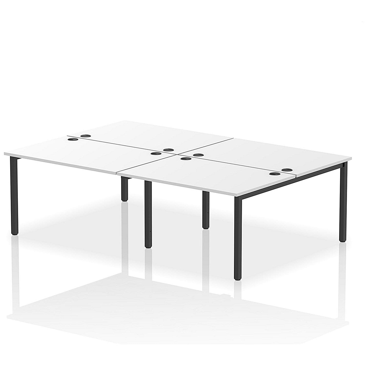 Impulse Bench B2B 4 Person 1200 Black Frame Office Bench Desk White Easy2Order : IB00527