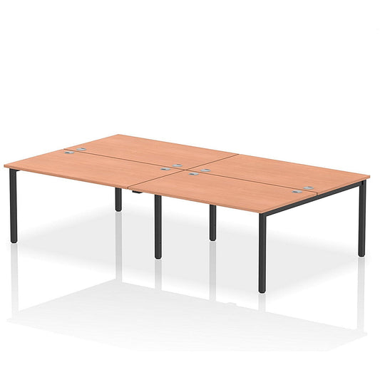 Impulse Bench B2B 4 Person 1400 Black Frame Office Bench Desk Beech Easy2Order : IB00529