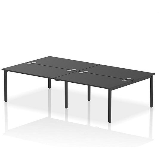 Impulse Bench B2B 4 Person 1400 Black Frame Office Bench Desk Black Easy2Order : IB00530