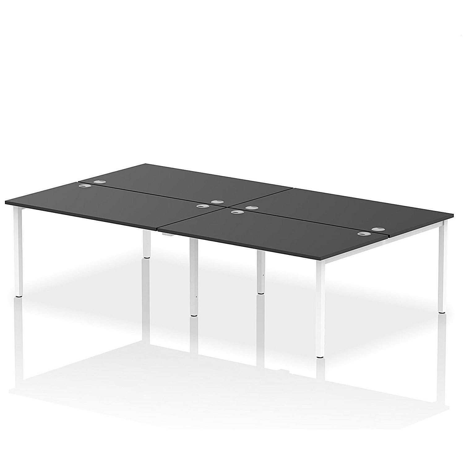 Impulse Bench B2B 4 Person 1400 White Frame Office Bench Desk Black Easy2Order : IB00532