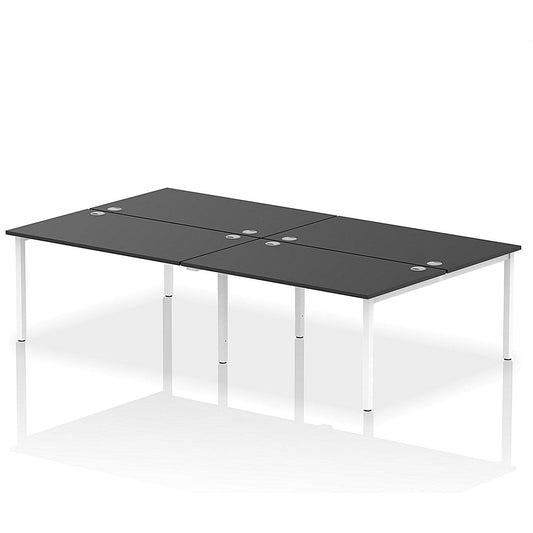 Impulse Bench B2B 4 Person 1400 White Frame Office Bench Desk Black Easy2Order : IB00532