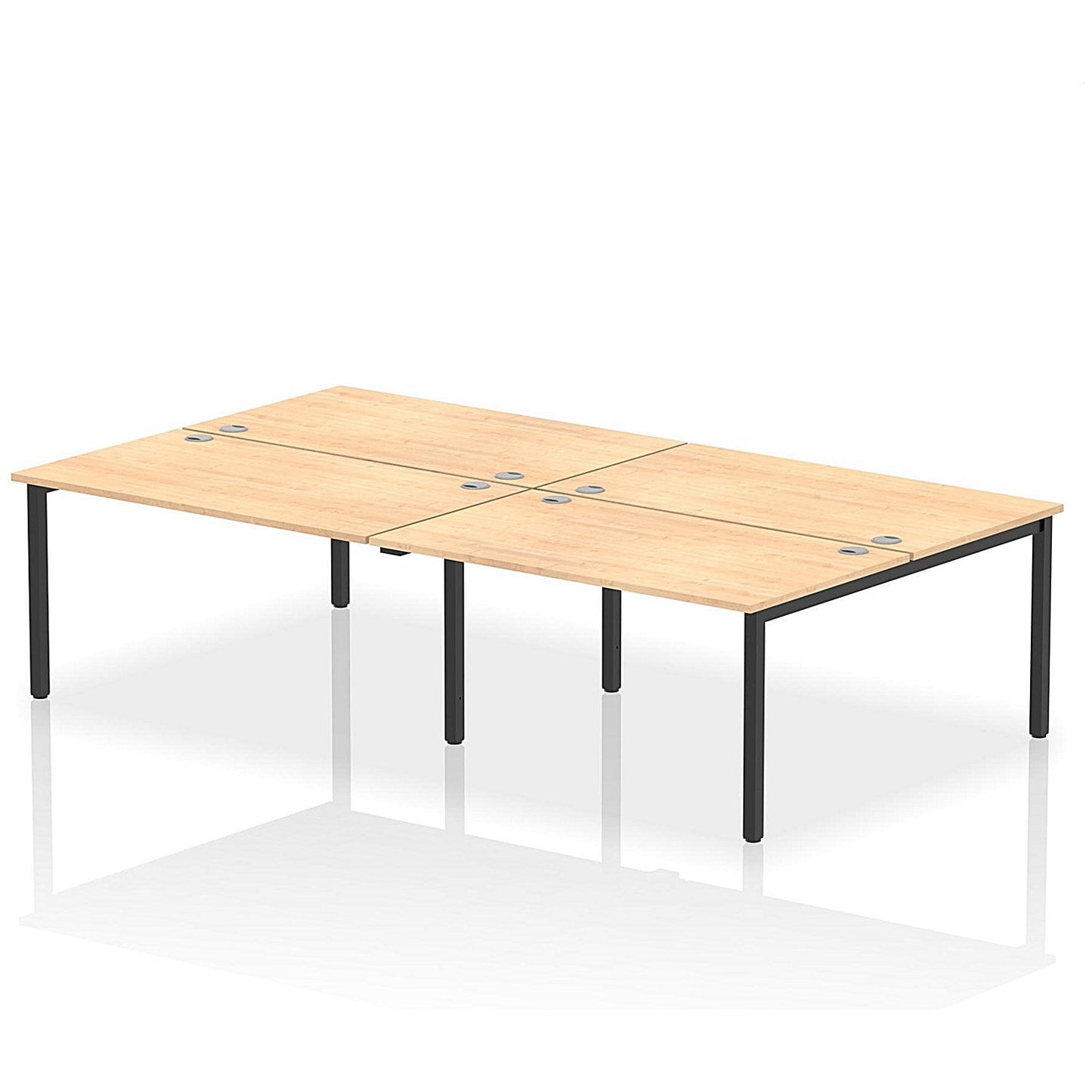 Impulse Bench B2B 4 Person 1400 Black Frame Office Bench Desk Maple Easy2Order : IB00534