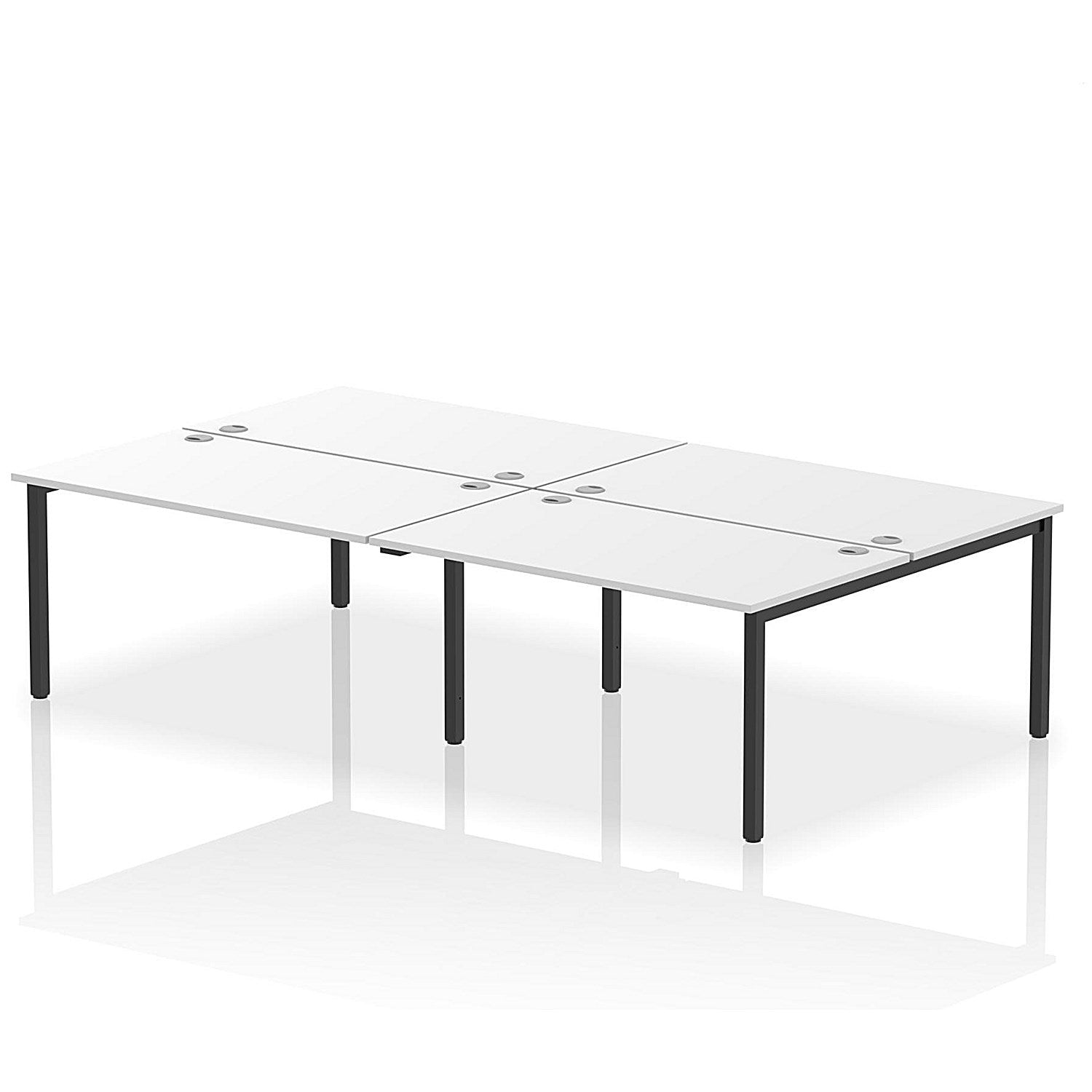 Impulse Bench B2B 4 Person 1400 Black Frame Office Bench Desk White Easy2Order : IB00536