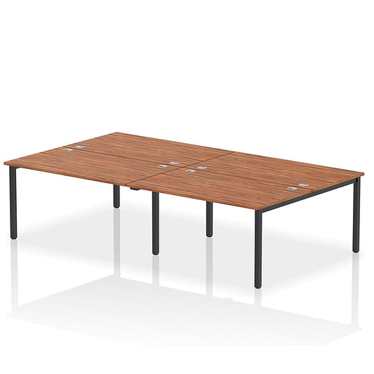 Impulse Bench B2B 4 Person 1400 Black Frame Office Bench Desk Walnut Easy2Order : IB00537