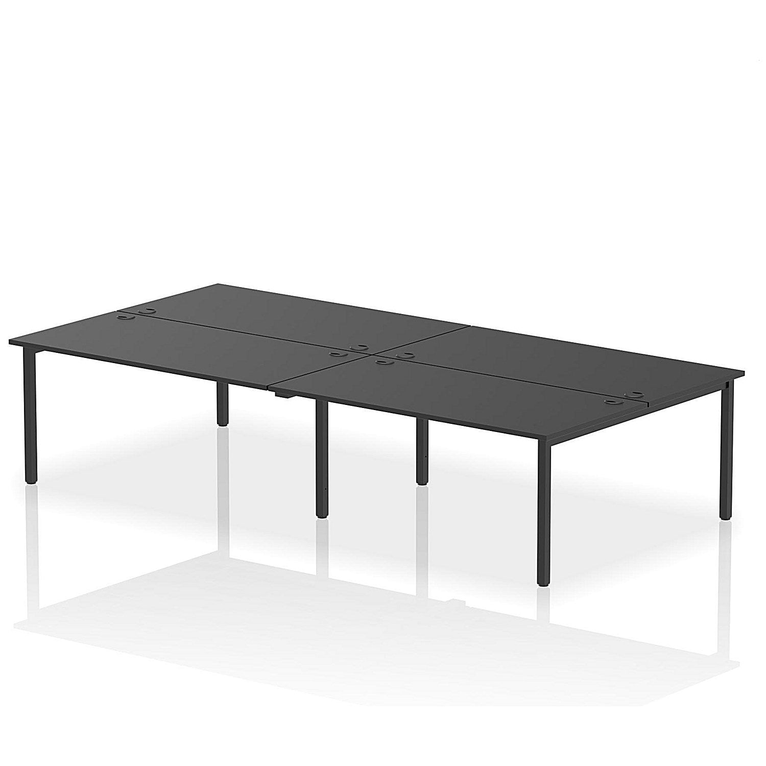 Impulse Bench B2B 4 Person 1600 Black Frame Office Bench Desk Black Easy2Order : IB00539