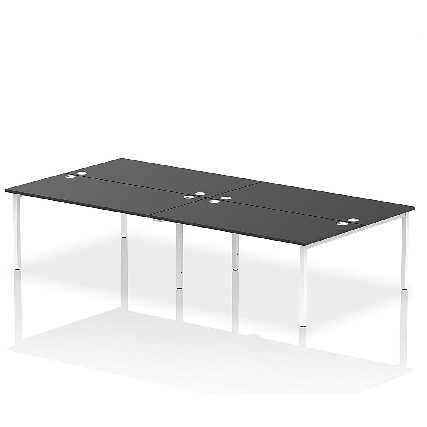 Impulse Bench B2B 4 Person 1600 White Frame Office Bench Desk Black Easy2Order : IB00541