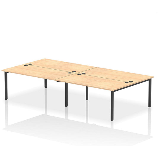Impulse Bench B2B 4 Person 1600 Black Frame Office Bench Desk Maple Easy2Order : IB00543