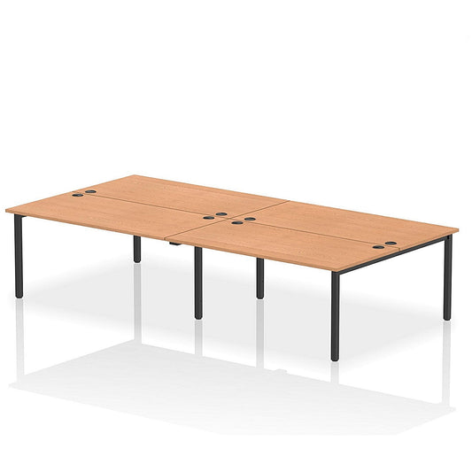 Impulse Bench B2B 4 Person 1600 Black Frame Office Bench Desk Oak Easy2Order : IB00544