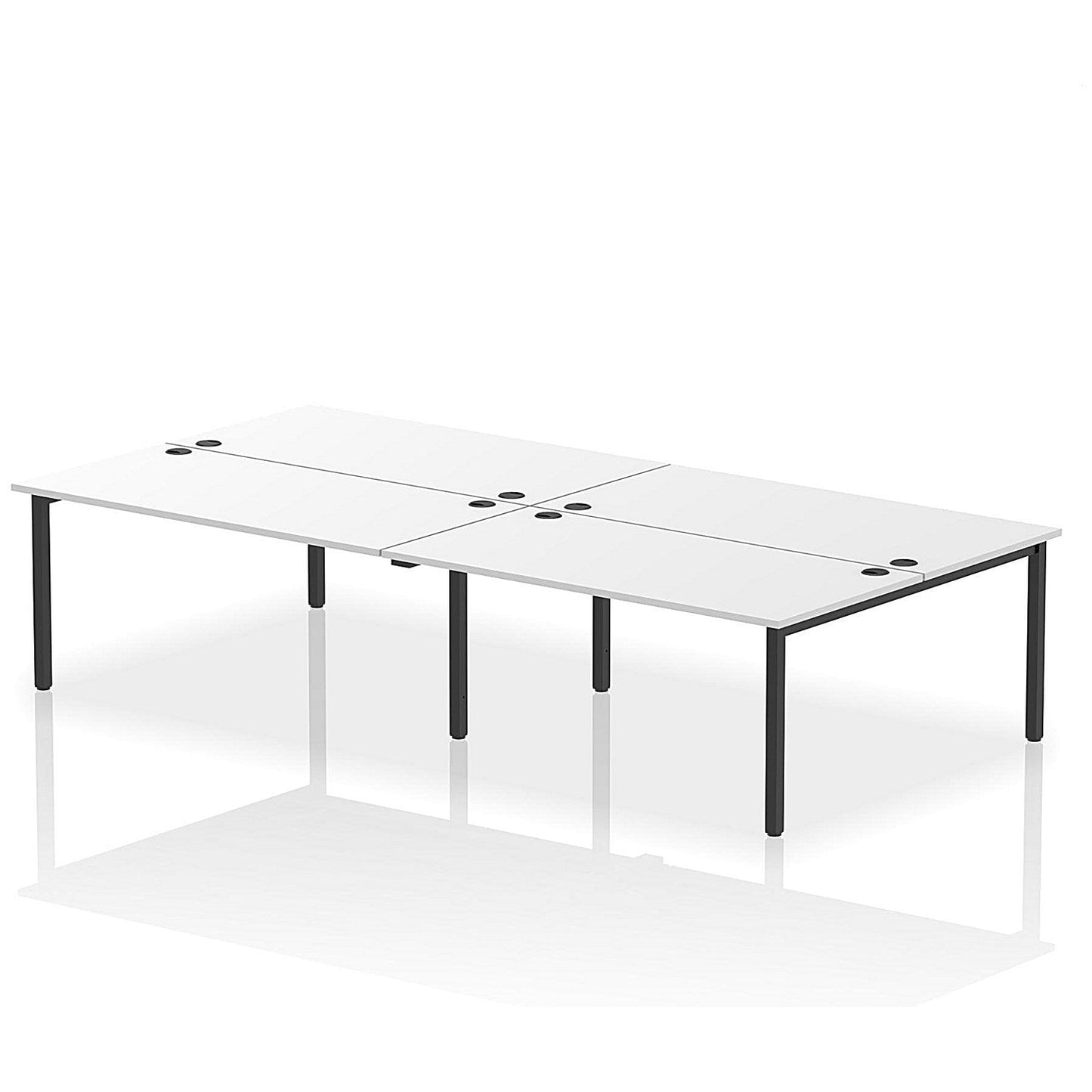Impulse Bench B2B 4 Person 1600 Black Frame Office Bench Desk White Easy2Order : IB00545